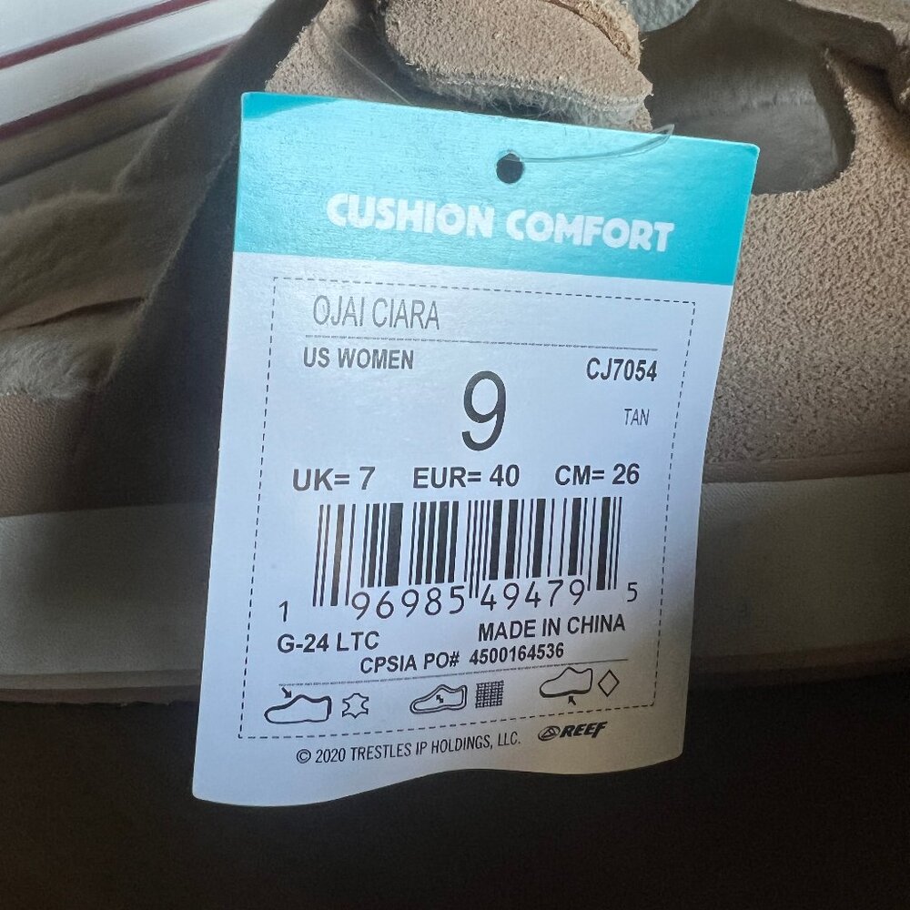 REEF Ojai Ciara Platform Two-Strap Sandals w/ Faux Shearling Sz.9/40 NEW - Picture 9 of 9